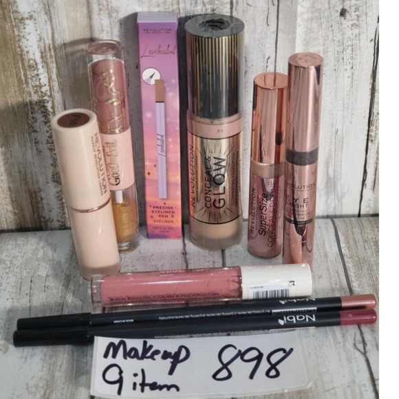 Revolution Other - Revolution Makeup Lot 9 Items Foundation Concealer Lip Gloss Eyeliner Pencil Set